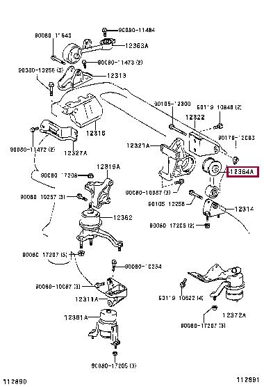 Toyota 123640H010 Подушка двигуна 123640H010: Купити у Польщі - Добра ціна на 2407.PL!