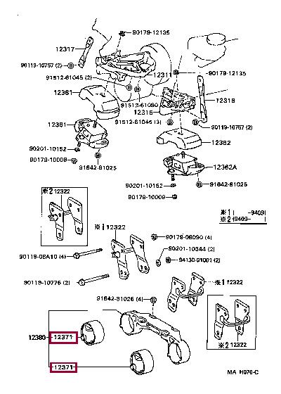 Toyota 12371-76051 Poduszka silnika 1237176051: Dobra cena w Polsce na 2407.PL - Kup Teraz!