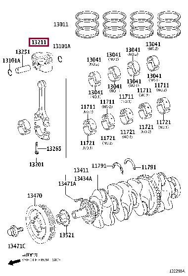 Toyota 13211-36130-A0 Tłok 1321136130A0: Dobra cena w Polsce na 2407.PL - Kup Teraz!