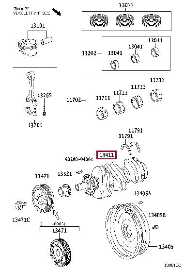 134010Q010 Toyota Коленчатый вал