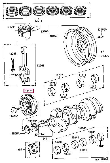 Toyota 13408-65010 PULLEY SUB-ASSY, CRA 1340865010: Buy near me in Poland at 2407.PL - Good price!