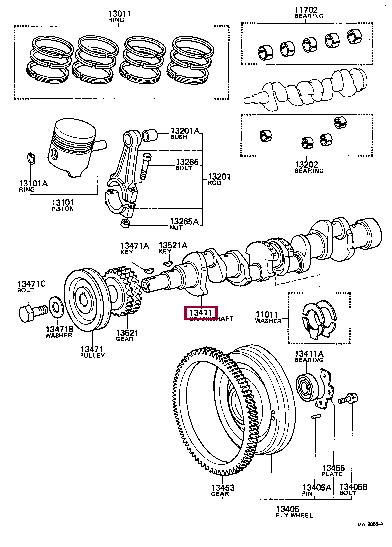 Toyota 13411-24010 Вал колінчастий 1341124010: Приваблива ціна - Купити у Польщі на 2407.PL!