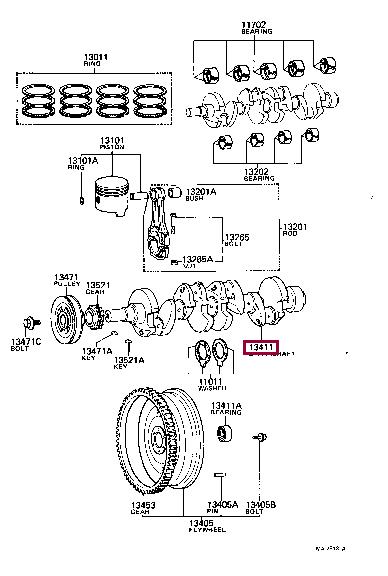 Toyota 13411-34906 Вал колінчастий 1341134906: Приваблива ціна - Купити у Польщі на 2407.PL!