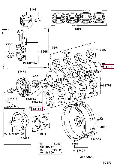 Toyota 13411-72900 Вал колінчастий 1341172900: Приваблива ціна - Купити у Польщі на 2407.PL!