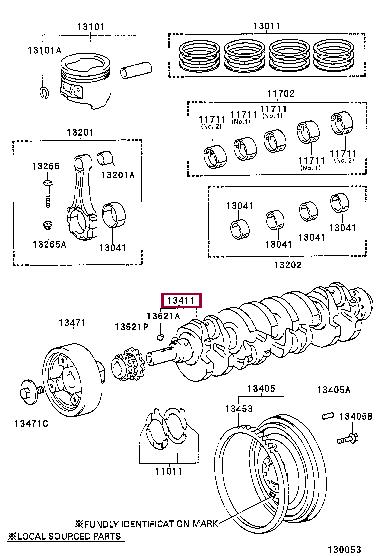 Toyota 13411-75900 Вал колінчастий 1341175900: Приваблива ціна - Купити у Польщі на 2407.PL!