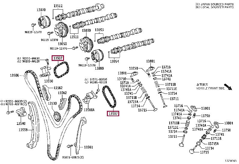 Toyota 13507-0P010 Timing chain 135070P010: Buy near me in Poland at 2407.PL - Good price!