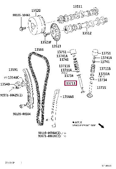 Toyota 13711-40050 Клапан впускной 1371140050: Отличная цена - Купить в Польше на 2407.PL!