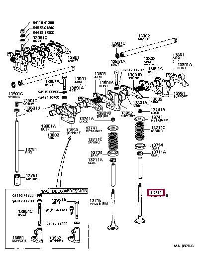 1371177011 Toyota Einlassventil