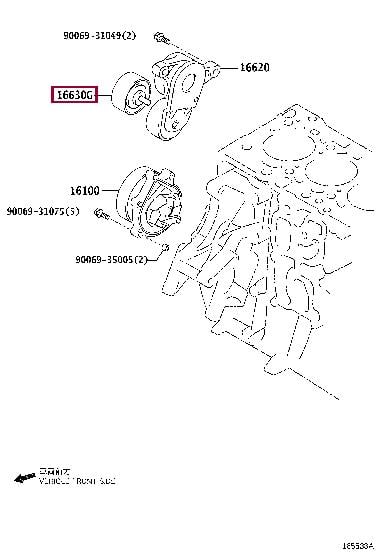 Toyota 16630-WA010 V-ribbed belt tensioner (drive) roller 16630WA010: Buy near me at 2407.PL in Poland at an Affordable price!