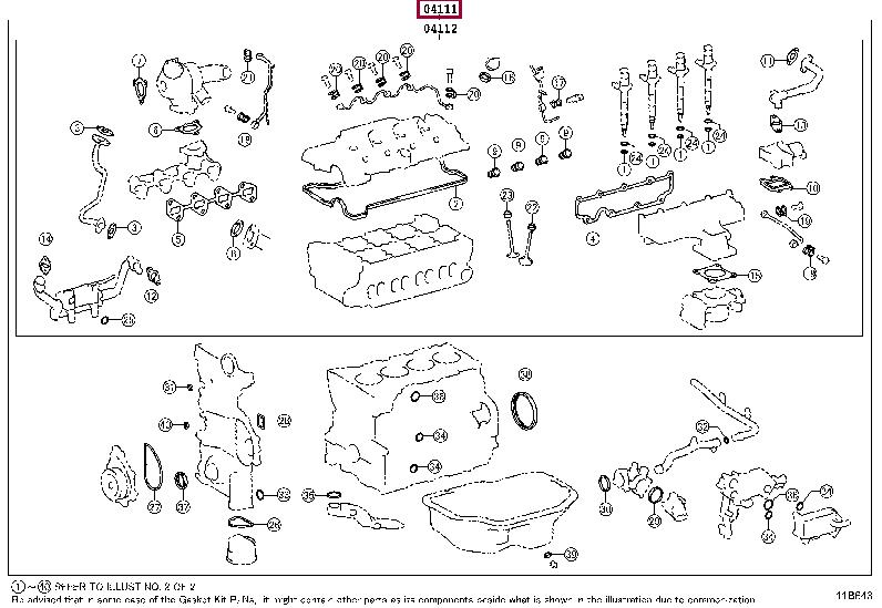 Toyota 04111-0R141 Full Gasket Set, engine 041110R141: Buy near me in Poland at 2407.PL - Good price!