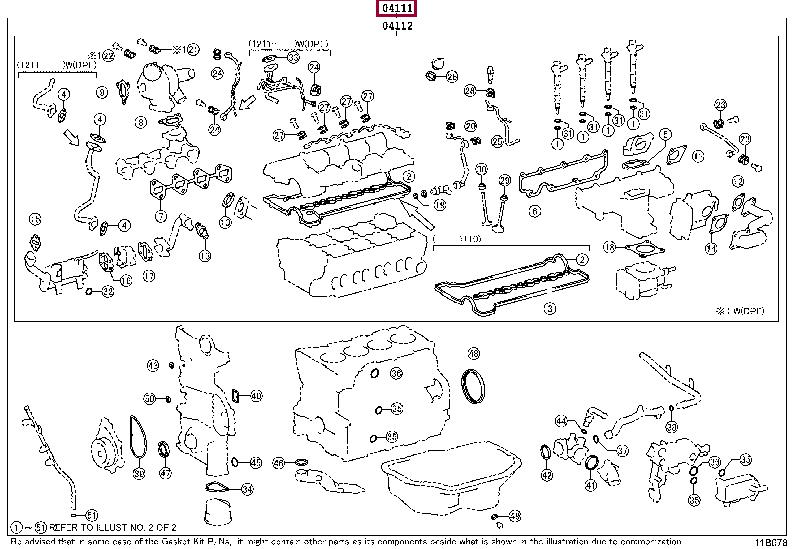 Toyota 04111-0R180 Full Gasket Set, engine 041110R180: Buy near me in Poland at 2407.PL - Good price!
