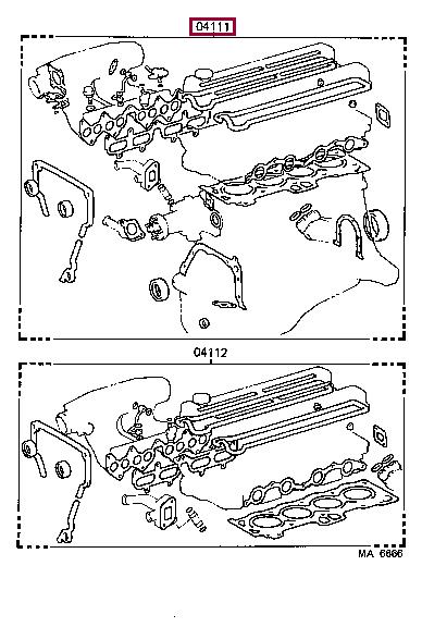 Toyota 04111-16025 Прокладки двигателя, комплект 0411116025: Отличная цена - Купить в Польше на 2407.PL!