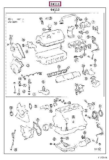 Toyota 04111-27080 Kompletny zestaw uszczelek, silnik 0411127080: Dobra cena w Polsce na 2407.PL - Kup Teraz!