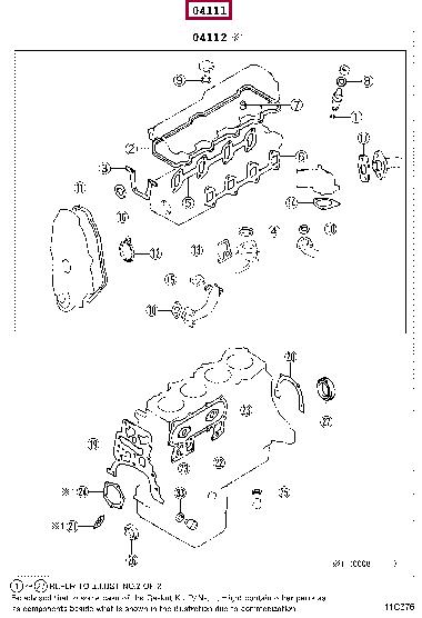 Toyota 04111-54190 Прокладка двигуна, комплект 0411154190: Купити у Польщі - Добра ціна на 2407.PL!