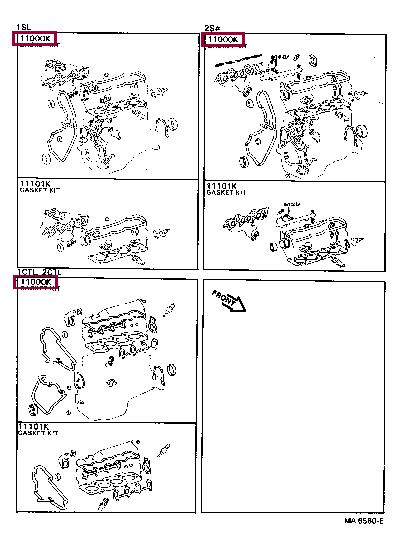 Toyota 04111-64090 Прокладки двигателя, комплект 0411164090: Отличная цена - Купить в Польше на 2407.PL!