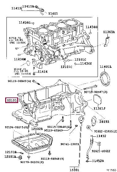 Toyota 12111-21051 Піддон масляний двигуна 1211121051: Приваблива ціна - Купити у Польщі на 2407.PL!