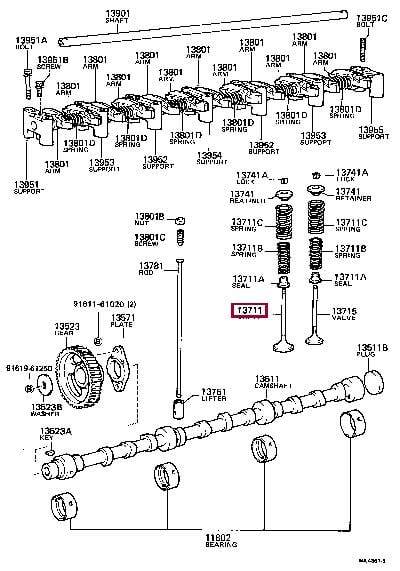 Toyota 13711-68010 Einlassventil 1371168010: Kaufen Sie zu einem guten Preis in Polen bei 2407.PL!