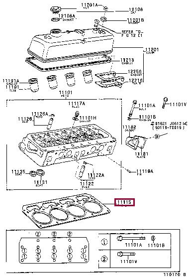 Toyota 11115-13060 Прокладка ГБЦ 1111513060: Приваблива ціна - Купити у Польщі на 2407.PL!