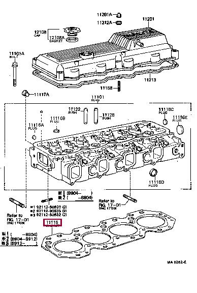 Toyota 11115-56100 Gasket, cylinder head 1111556100: Buy near me in Poland at 2407.PL - Good price!