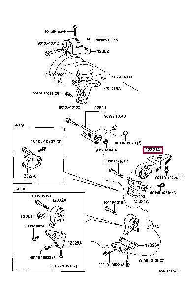 Toyota 12371-11290 Engine mount 1237111290: Buy near me in Poland at 2407.PL - Good price!