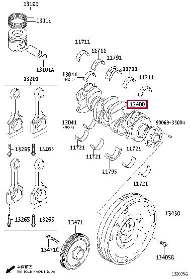 Toyota 13400-WA011 Вал колінчастий 13400WA011: Приваблива ціна - Купити у Польщі на 2407.PL!