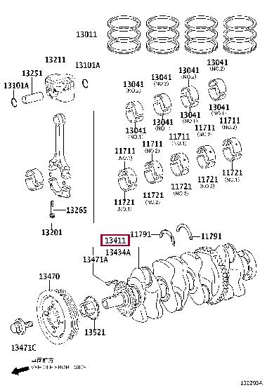 Toyota 13401-36090 Вал колінчастий 1340136090: Приваблива ціна - Купити у Польщі на 2407.PL!