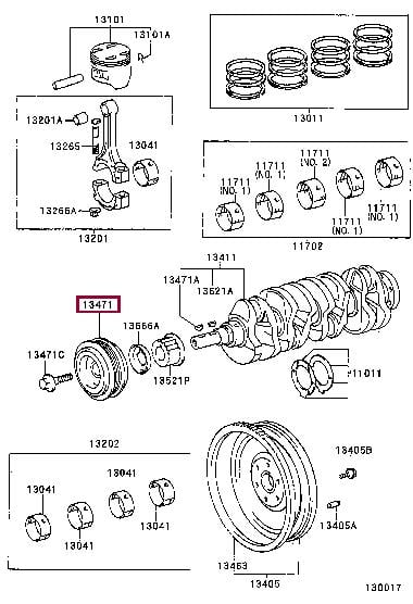 Toyota 13408-74031 Pulley crankshaft 1340874031: Buy near me in Poland at 2407.PL - Good price!