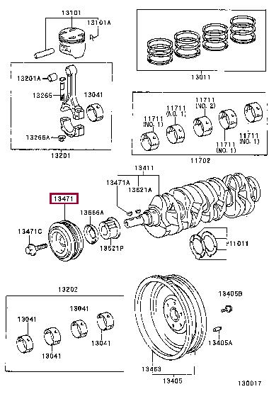 Toyota 13408-74041 Pulley crankshaft 1340874041: Buy near me in Poland at 2407.PL - Good price!