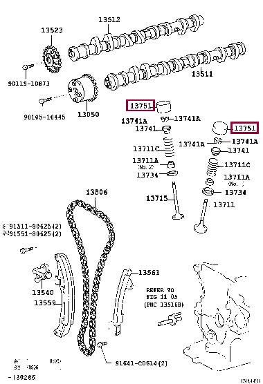 Toyota 13751-22070 Hydraulic Lifter 1375122070: Buy near me in Poland at 2407.PL - Good price!