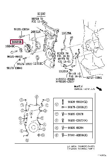 Toyota 16603-28030 Rippenriemenrolle (Antriebsriemen) 1660328030: Kaufen Sie zu einem guten Preis in Polen bei 2407.PL!