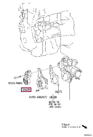 Toyota 16620-36010 Napinacz paska wieloklinowego (napędowego) 1662036010: Dobra cena w Polsce na 2407.PL - Kup Teraz!