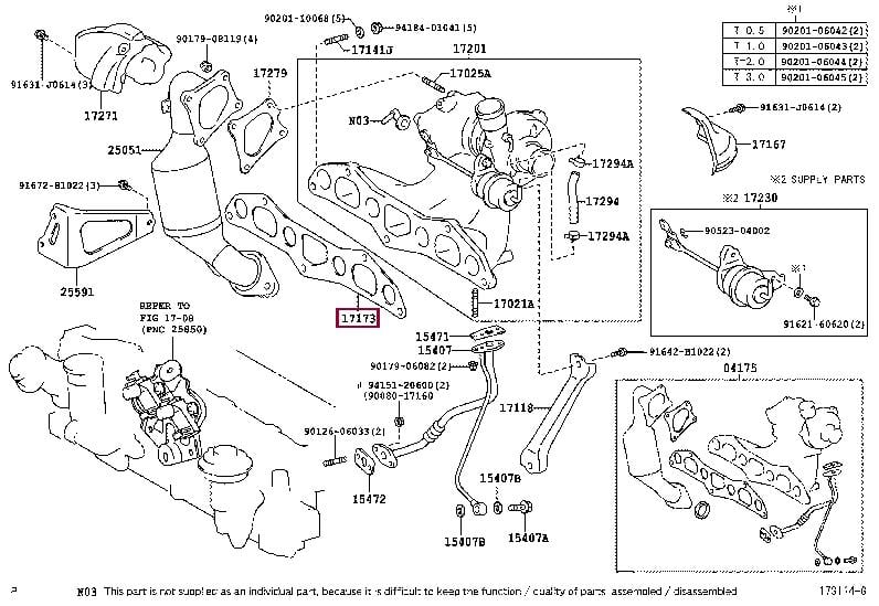Toyota 17173-33010 Exhaust manifold dichtung 1717333010: Buy near me in Poland at 2407.PL - Good price!