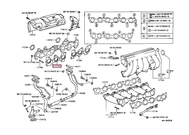 Toyota 17173-46040 Exhaust manifold dichtung 1717346040: Buy near me in Poland at 2407.PL - Good price!