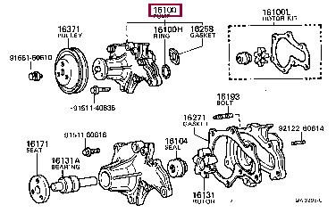 Toyota 16100-19025 Помпа водяная 1610019025: Отличная цена - Купить в Польше на 2407.PL!