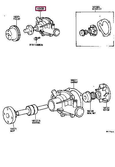 Toyota 16100-25012 Water pump 1610025012: Buy near me at 2407.PL in Poland at an Affordable price!