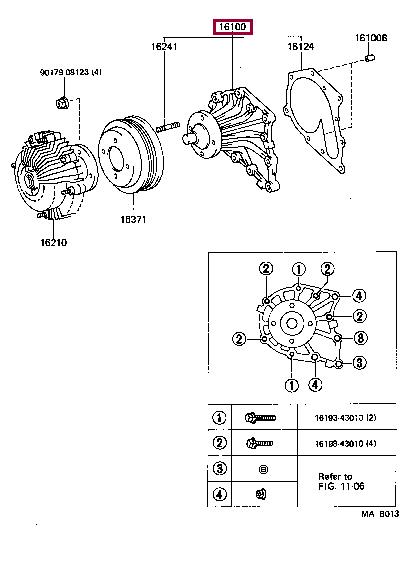 Toyota 16100-49775 Water pump 1610049775: Buy near me at 2407.PL in Poland at an Affordable price!