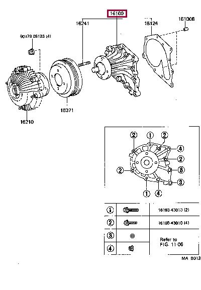 Toyota 16100-49775 Pompa wodna 1610049775: Dobra cena w Polsce na 2407.PL - Kup Teraz!