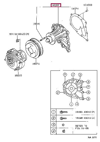 Toyota 16100-49805 Water pump 1610049805: Buy near me at 2407.PL in Poland at an Affordable price!