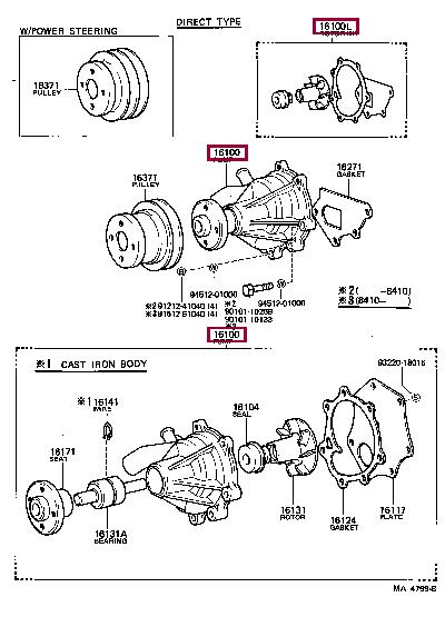 Toyota 16100-61041 Water pump 1610061041: Buy near me in Poland at 2407.PL - Good price!