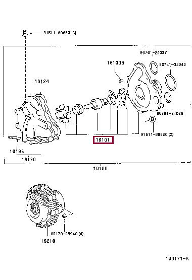 Toyota 16101-76030 Water pump 1610176030: Buy near me at 2407.PL in Poland at an Affordable price!