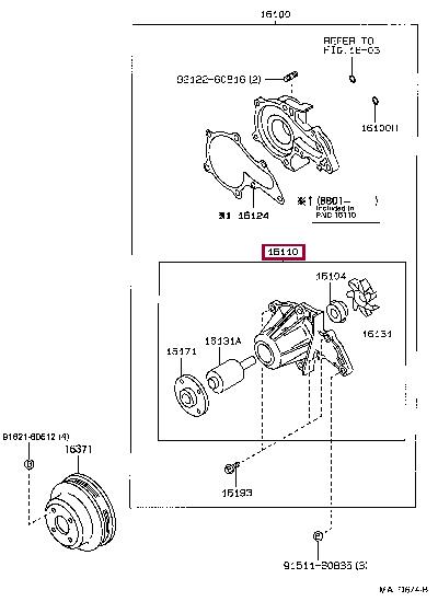 Toyota 16110-19085 Water pump 1611019085: Buy near me at 2407.PL in Poland at an Affordable price!