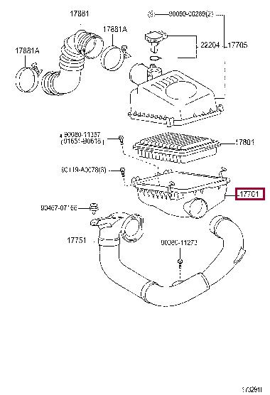 Toyota 17701-0D050 Корпус повітряного фільтру 177010D050: Приваблива ціна - Купити у Польщі на 2407.PL!