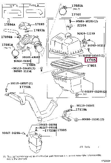 Toyota 17705-0H080 Корпус повітряного фільтру 177050H080: Приваблива ціна - Купити у Польщі на 2407.PL!