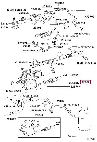 Toyota 22100-30021 Насос паливний високого тиску (ПНВТ) 2210030021: Приваблива ціна - Купити у Польщі на 2407.PL!