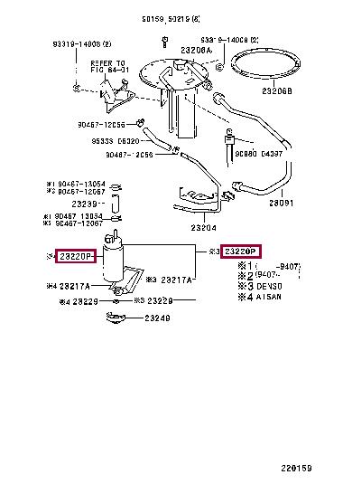 Toyota 23221-03010 Fuel pump 2322103010: Buy near me in Poland at 2407.PL - Good price!