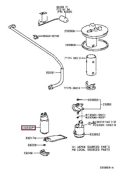 Toyota 23221-0A020 Fuel pump 232210A020: Buy near me at 2407.PL in Poland at an Affordable price!