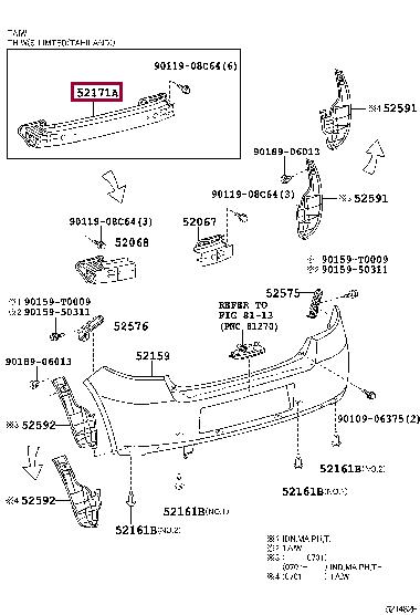 Toyota 520230D020 Support, bumper 520230D020: Buy near me in Poland at 2407.PL - Good price!