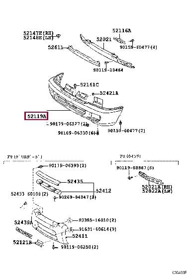 Toyota 52119-6B905 Zderzak przedni 521196B905: Dobra cena w Polsce na 2407.PL - Kup Teraz!