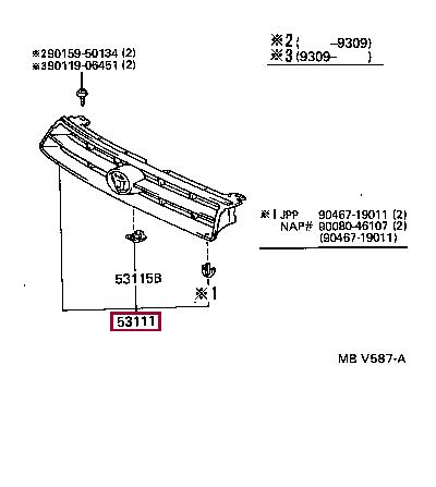 Toyota 53111-33010 Grille radiator 5311133010: Buy near me in Poland at 2407.PL - Good price!