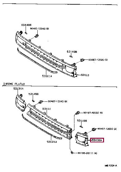 Toyota 53132-89121 Hauptscheinwerferrahmen 5313289121: Bestellen Sie in Polen zu einem guten Preis bei 2407.PL!